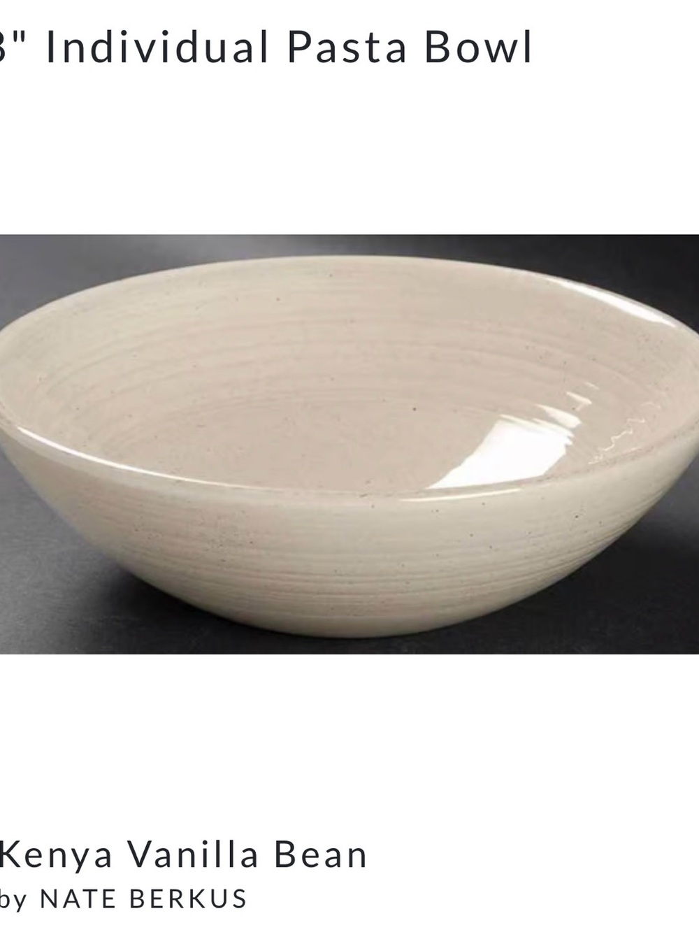 Nate Berkus Vanilla Bean Ceramic Serving Bowl - Cream